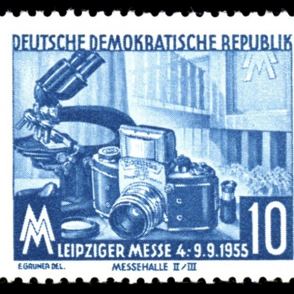 DDR-Briefmarke zur Leipziger Messe 1955